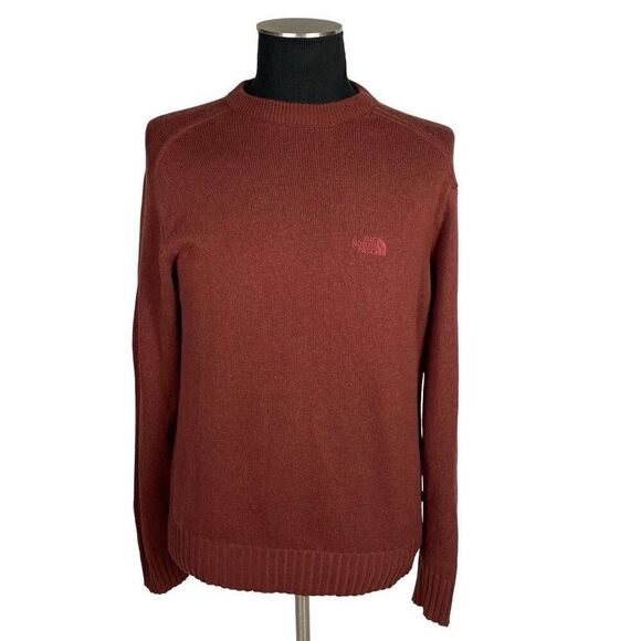 The North Face Wool Blend Solid Logo Knit Crew Neck Sweater - Men’s M - Picture 1 of 7